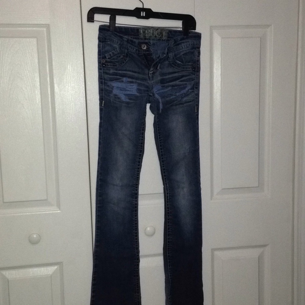 Ripped blue jeans